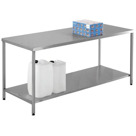 stainless steel workbench with shelves